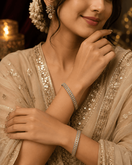 Aganya kreation Bangles Lishi Bangles - Elegant Gold-Plated Copper Alloy Jewelry 2.6