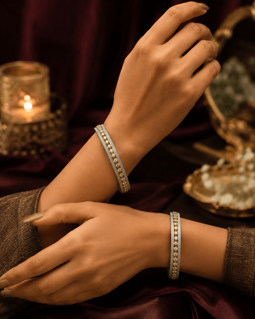 Aganya kreation Bangles Lishi Bangles - Elegant Gold-Plated Copper Alloy Jewelry 2.6