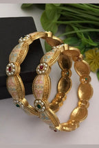 Aganya kreation Bangles Mandakini Meenakari Bangles - Elegant Copper Alloy Jewelry