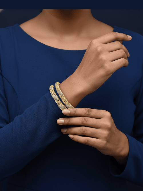 Aganya kreation Bangles Marvella Designer Bangles - Elegant Gold Plated Copper Alloy