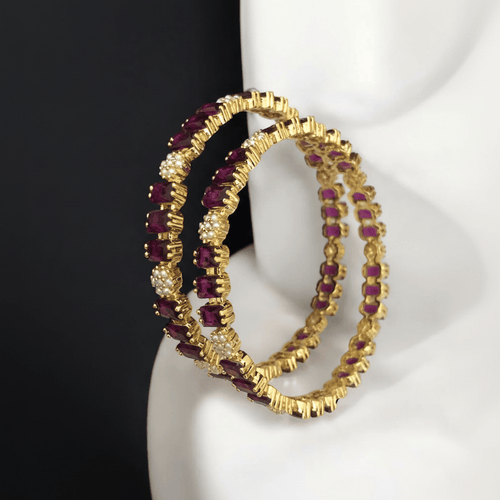 Aganya kreation Bangles Mayil Real Pearl Bangles - Elegant Brass & Golden Finish 2.4