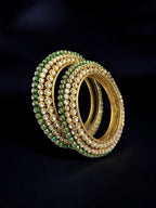 Aganya kreation Bangles Mishka Kundan Pacheli Bangles - Elegant Traditional Jewelry
