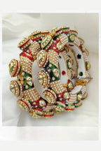 Aganya kreation Bangles Nidhi Jadau Rajwadi Meenakari Bangles - Ethnic Elegance