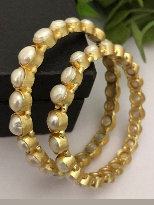 Aganya kreation Bangles Real Pearl Indrani Bangles - Elegance Redefined