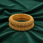 Aganya kreation Bangles Ridhyika Temple Art Matt Gold Finish Bangles