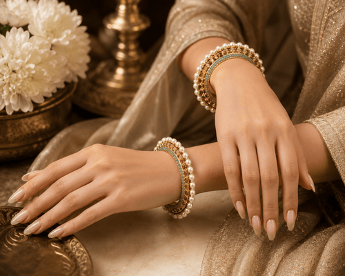 Aganya kreation Bangles Sakshi Rajwadi Jadau Bangles - Ethnic Elegance