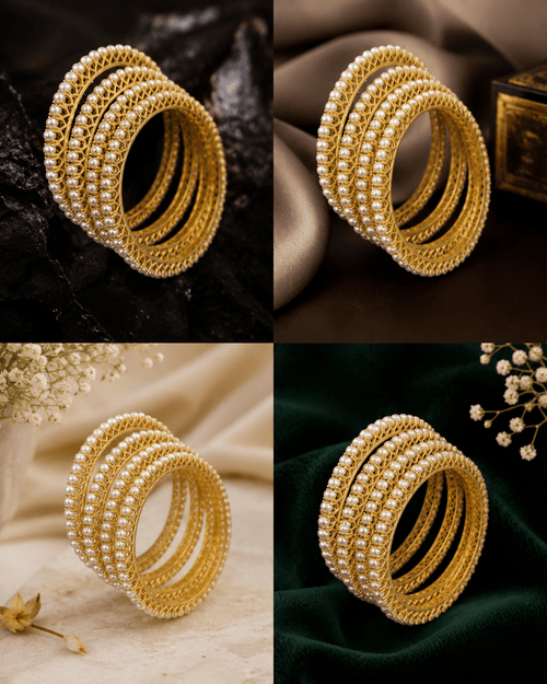 Aganya kreation Bangles Santati Real Pearl Bangles - Timeless Elegance 2.6