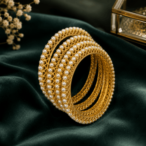 Aganya kreation Bangles Santati Real Pearl Bangles - Timeless Elegance 2.6