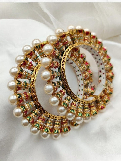 Aganya kreation Bangles Shefali Rajwadi Jadau Bangles - Exquisite Brass Jewelry