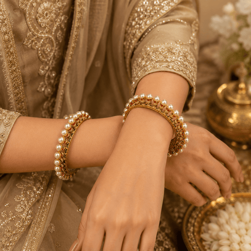 Aganya kreation Bangles Shefali Rajwadi Jadau Bangles - Exquisite Brass Jewelry