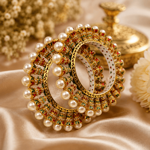 Aganya kreation Bangles Shefali Rajwadi Jadau Bangles - Exquisite Brass Jewelry