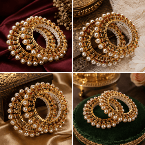 Aganya kreation Bangles Shefali Rajwadi Jadau Bangles - Exquisite Brass Jewelry