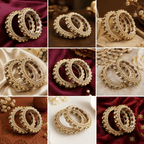 Aganya kreation Bangles Shovina Rajwadi Jadau Kundan Bangles - Exquisite Brass Jewelry