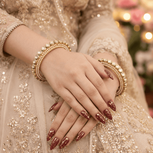 Aganya kreation Bangles Shovina Rajwadi Jadau Kundan Bangles - Exquisite Brass Jewelry