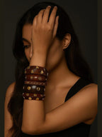 Aganya kreation Bangles Soma Wooden Bangle Stack - Elegant 5-Piece Set