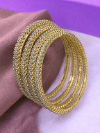 Aganya kreation Bangles Sonishi CZ Bangles - Elegant Gold Plated Copper Alloy Set  For Women & Girls 2.4