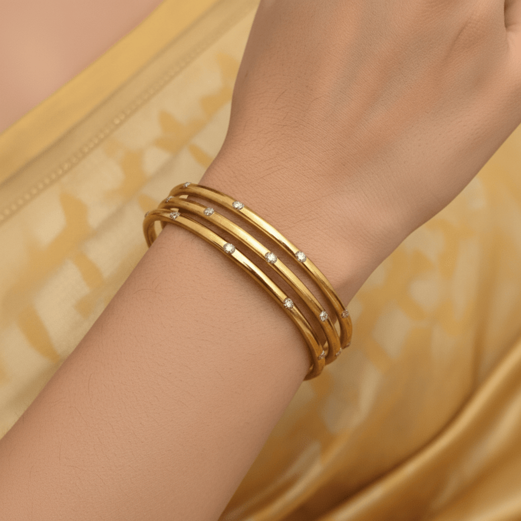Aganya kreation Bangles Urmila Bangles - Elegant Gold Polish Brass Jewelry