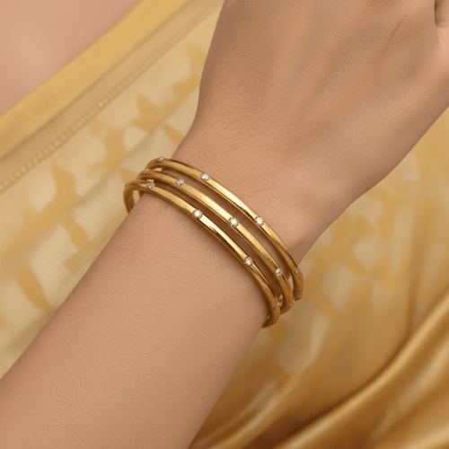 Aganya kreation Bangles Urmila Bangles - Elegant Gold Polish Brass Jewelry