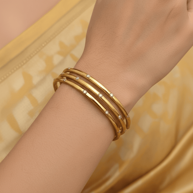 Aganya kreation Bangles Urmila Bangles - Elegant Gold Polish Brass Jewelry