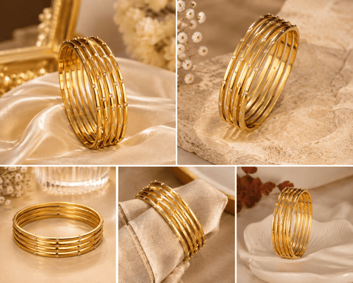 Aganya kreation Bangles Urmila Bangles - Elegant Gold Polish Brass Jewelry