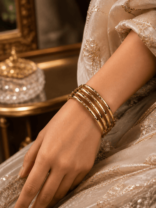 Aganya kreation Bangles Urmila Bangles - Elegant Gold Polish Brass Jewelry
