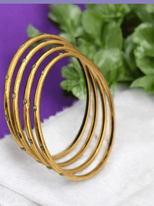 Aganya kreation Bangles Urmila Bangles - Elegant Gold Polish Brass Jewelry 2.4