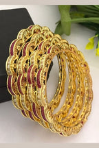 Aganya kreation Bangles Vaanya Designer Bangles - Elegant Gold Plated Copper Alloy Set