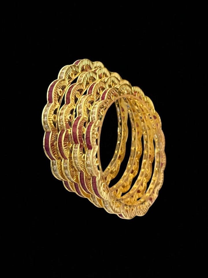 Aganya kreation Bangles Vaanya Designer Bangles - Elegant Gold Plated Copper Alloy Set