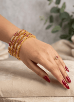 Aganya kreation Bangles Vaanya Designer Bangles - Elegant Gold Plated Copper Alloy Set
