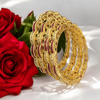 Aganya kreation Bangles Vaanya Designer Bangles - Elegant Gold Plated Copper Alloy Set 2.4