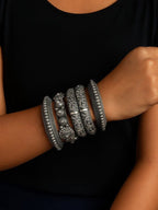Aganya kreation Bangles Vriksha Bangle Set - Premium Antique Silver Brass Kadas
