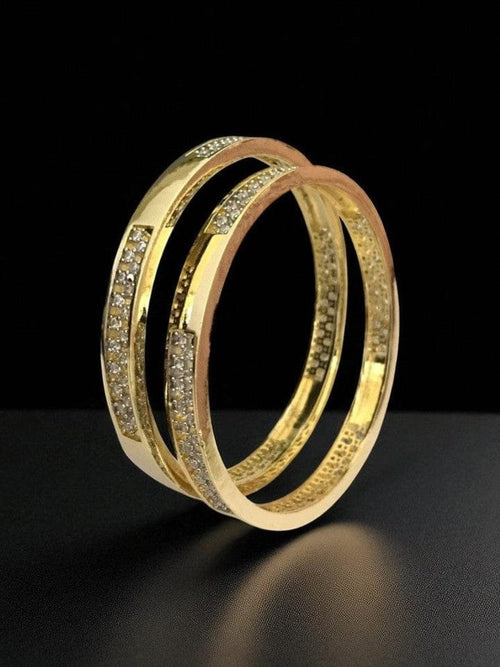Aganya kreation Bangles Zia Shimmer Line Cubic Zirconia Designer Bangles