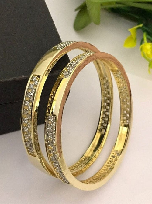 Aganya kreation Bangles Zia Shimmer Line Cubic Zirconia Designer Bangles
