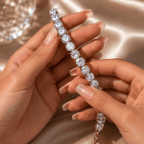 Aganya kreation Bracelet Aarika Royale Tennis Bracelet | Luxury CZ Diamond Bracelet for Women