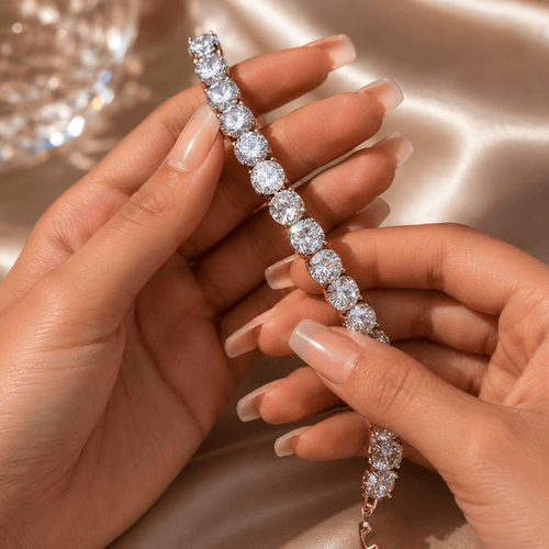 Aganya kreation Bracelet Aarika Royale Tennis Bracelet | Luxury CZ Diamond Bracelet for Women