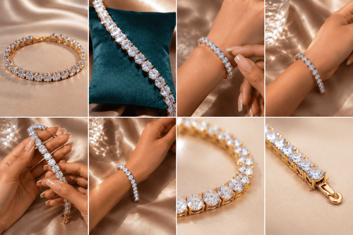 Aganya kreation Bracelet Aarika Royale Tennis Bracelet | Luxury CZ Diamond Bracelet for Women