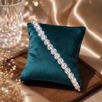 Aganya kreation Bracelet Aarika Royale Tennis Bracelet | Luxury CZ Diamond Bracelet for Women Silver