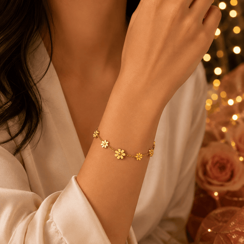 Aganya kreation Bracelet B-140 18k Gold Plated Stainless Steel Tarnish Free Waterproof Female Jewellery