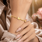 Aganya kreation Bracelet Butterfly wings bracelet 18k Gold Plated Stainless Steel Tarnish Free Waterproof Female Jewellery