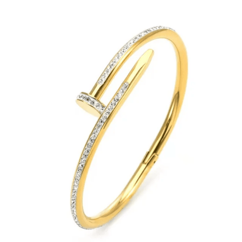 Aganya kreation Nail Bracelet 18k Gold Plated Stainless Steel Tarnish Free Waterproof Female Jewellery
