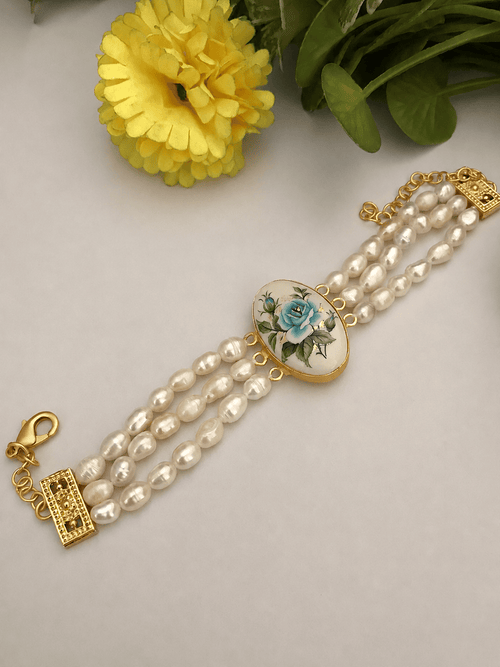 Aganya kreation Bracelet Tiana Freshwater Pearl Charm Bracelet for women