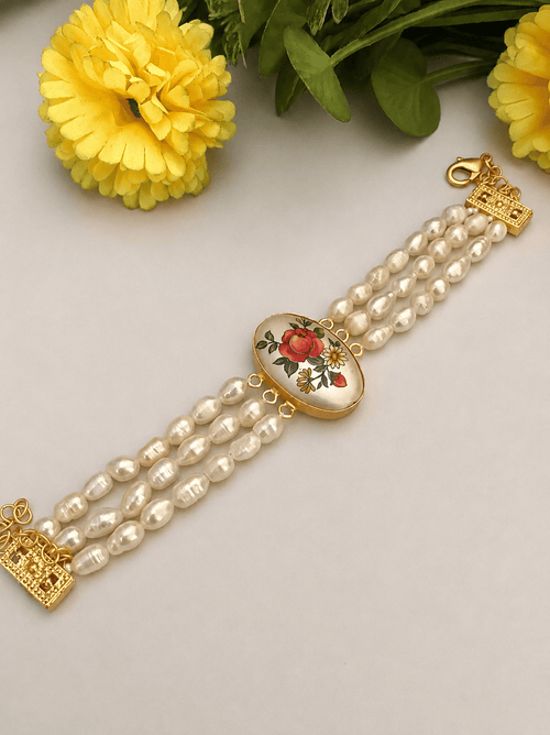 Aganya kreation Bracelet Tiana Freshwater Pearl Charm Bracelet for women