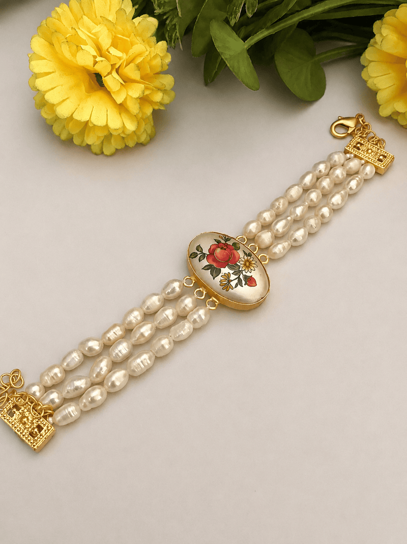 Aganya kreation Bracelet Tiana Freshwater Pearl Charm Bracelet for women