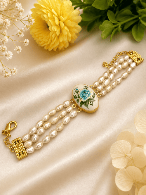 Aganya kreation Bracelet Tiana Freshwater Pearl Charm Bracelet for women