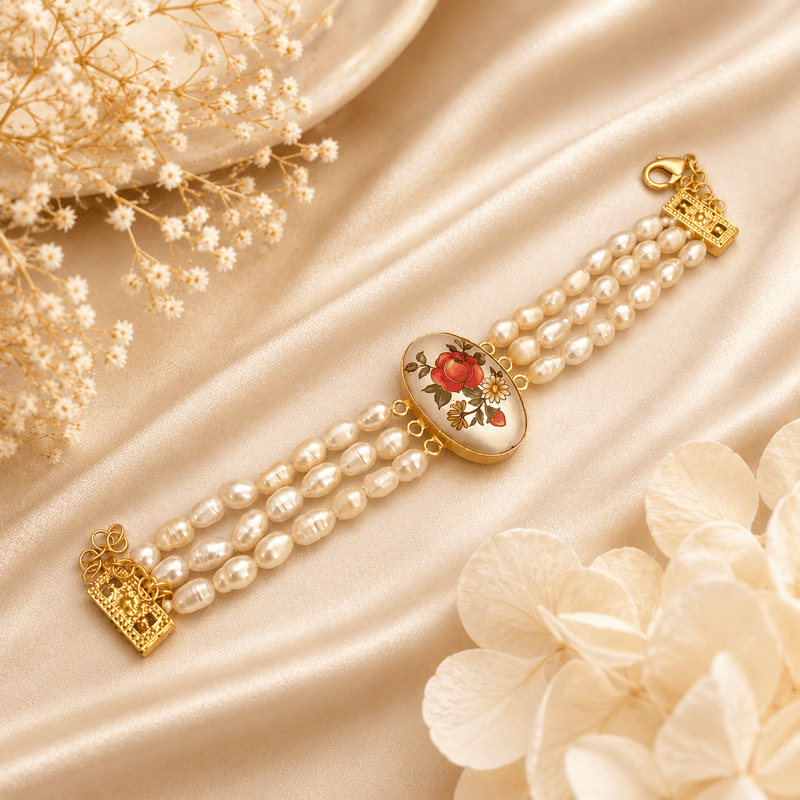 Aganya kreation Bracelet Tiana Freshwater Pearl Charm Bracelet for women