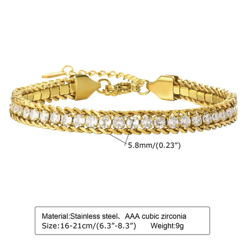 Bracelet Zohi Bracelet 18k Gold Plated Stainless Steel Tarnish Free Waterproof Female Jewellery
