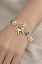 Aganya kreation Bracelet Zovie Real Pearl Bracelet - Elegant Brass & Golden Plating