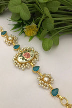 Aganya kreation Bracelet Zovie Real Pearl Bracelet - Elegant Brass & Golden Plating