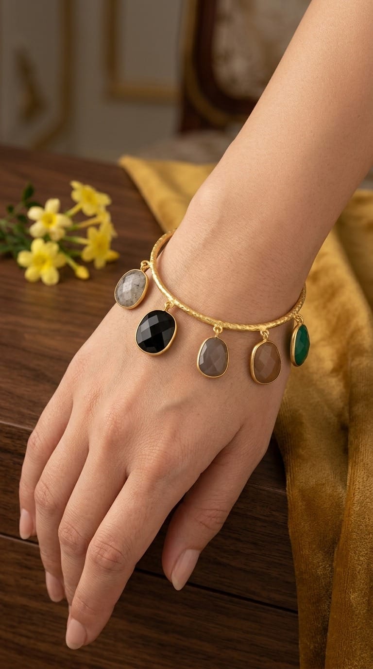 Aganya kreation Bracelets Akshara Bracelet - Elegant Natural Quartz Jewelry Multi 2