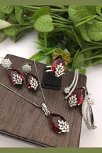 Aganya kreation Bracelets Akshita Combo: Elegant Silver Plated Jewelry Set